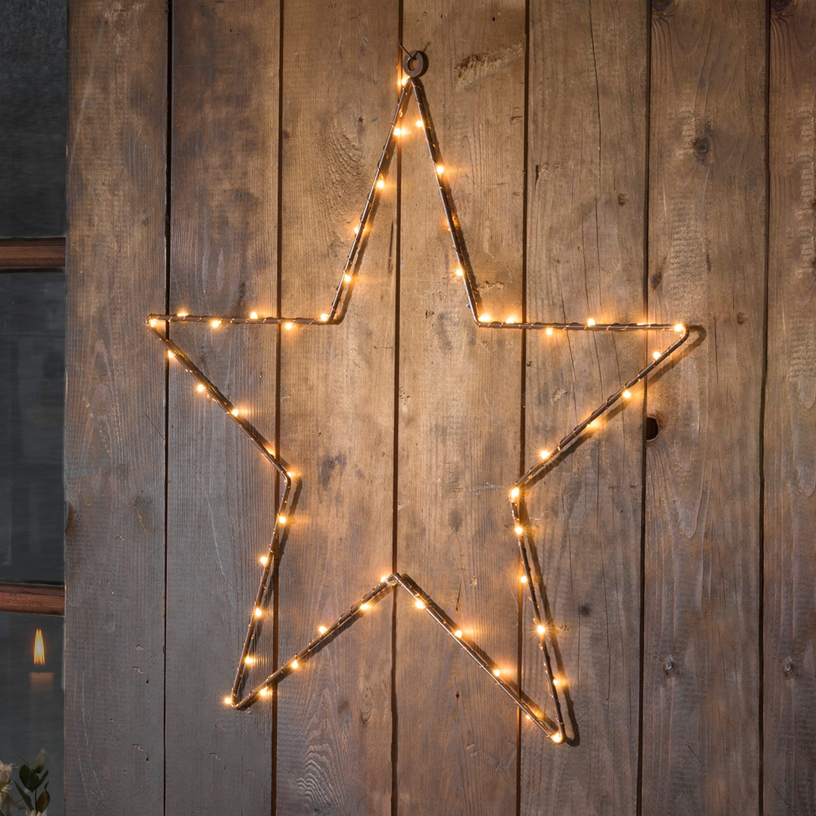 LED metal star with timer, copper