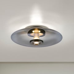 Plafón LED PURE Vitrum, gris, cristal/aluminio, Ø 45 cm