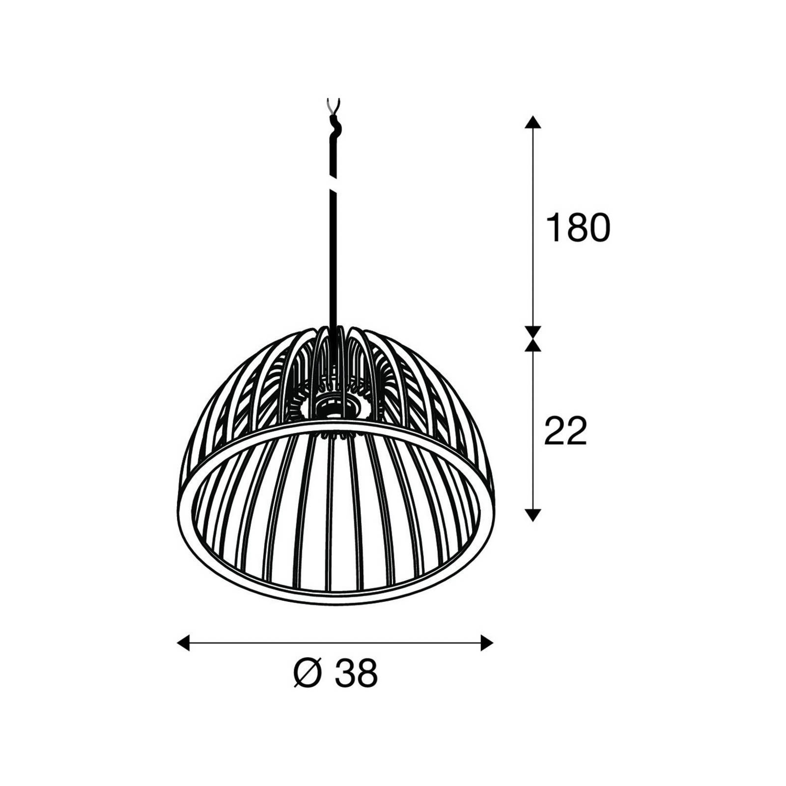 SLV lampa wisząca Wud, jasne drewno, Ø 38 cm, drewno