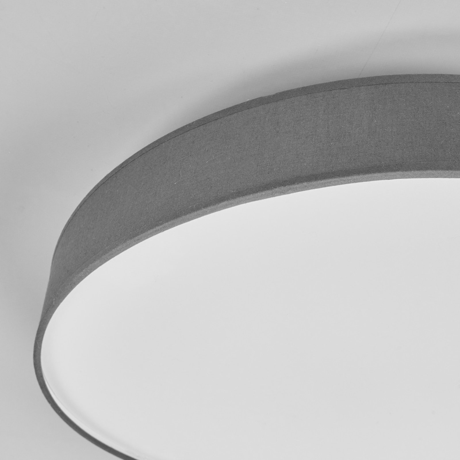 LED textilní stropní lampa Saira, 50 cm, šedá
