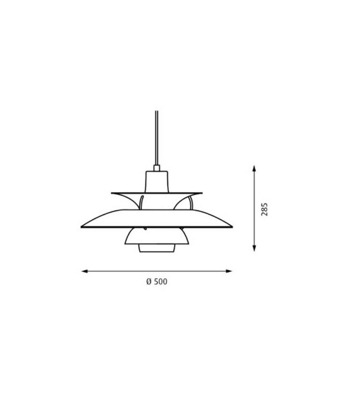 PH 50 Spacers Aluminium com Arms - Louis Poulsen