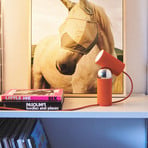 FLOS namizna svetilka Bilboquet, rdeča, višina 20 cm, vrtljiva, GU10