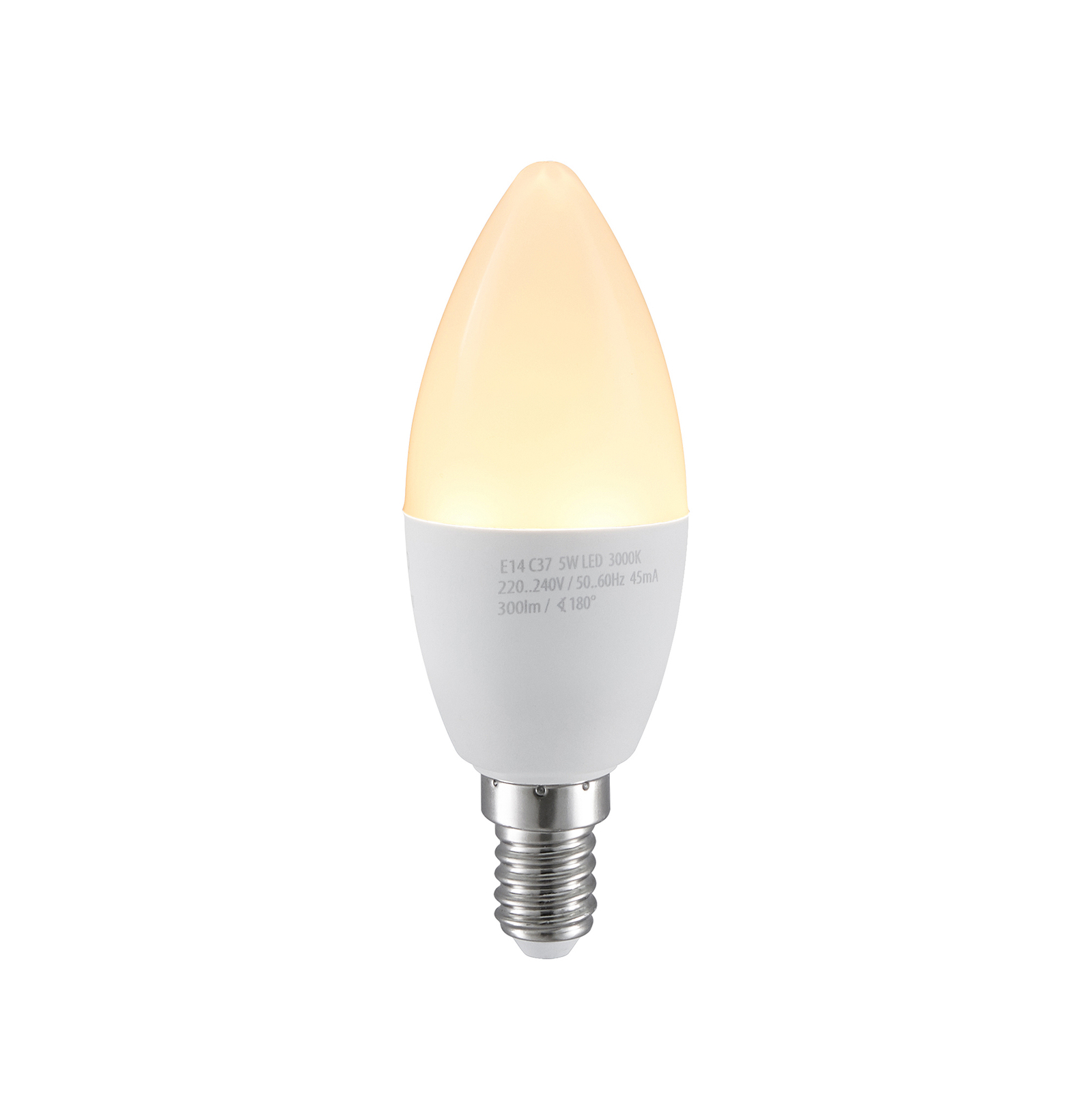 Lampadina LED candela E14 C37 5W 3.000K opale