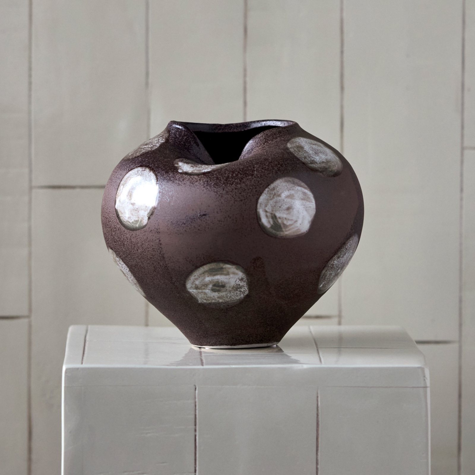 Expo váza hnedá biela kameň Ø 23 cm - House Doctor