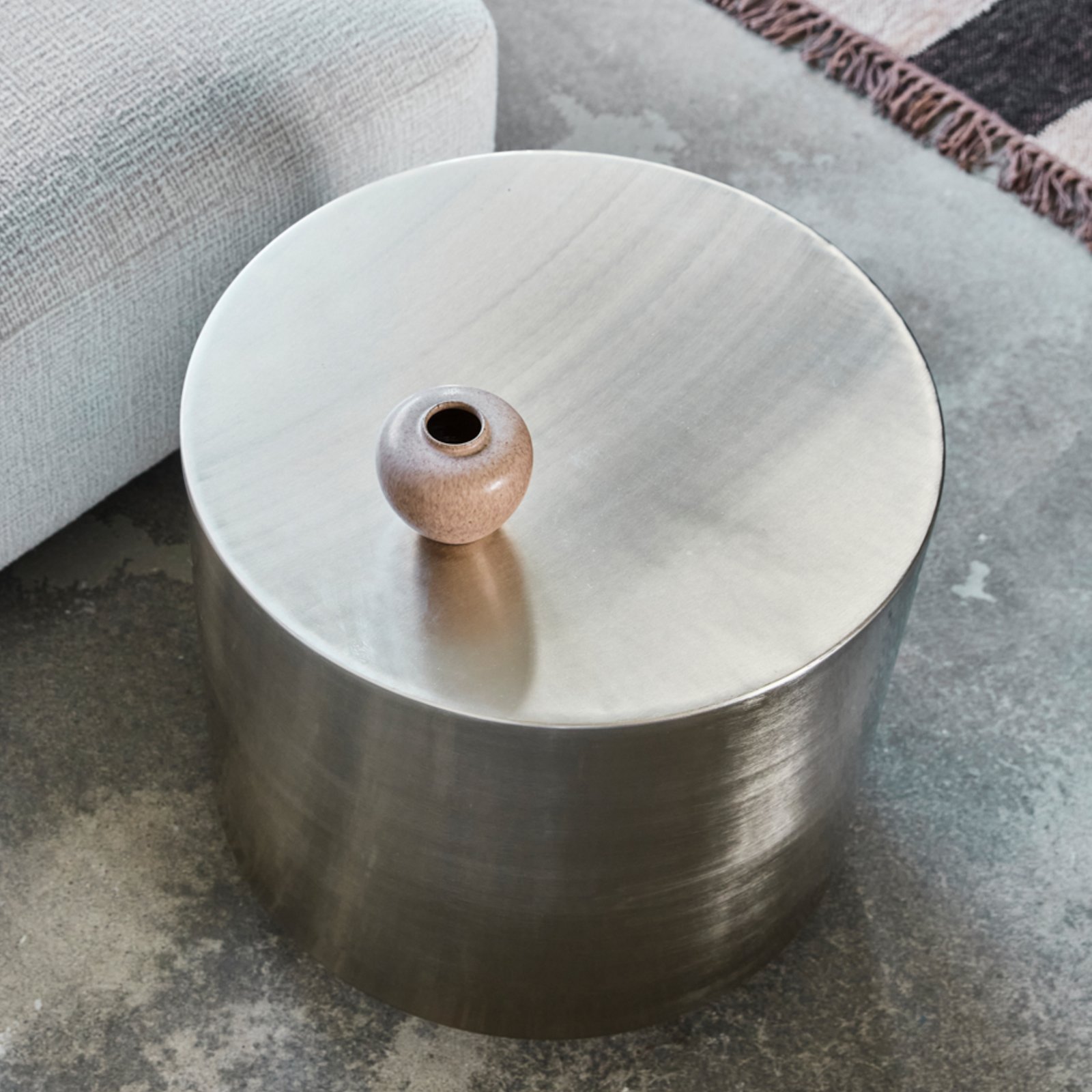 HDStep side table, matt silver, height 46 cm - House Doctor