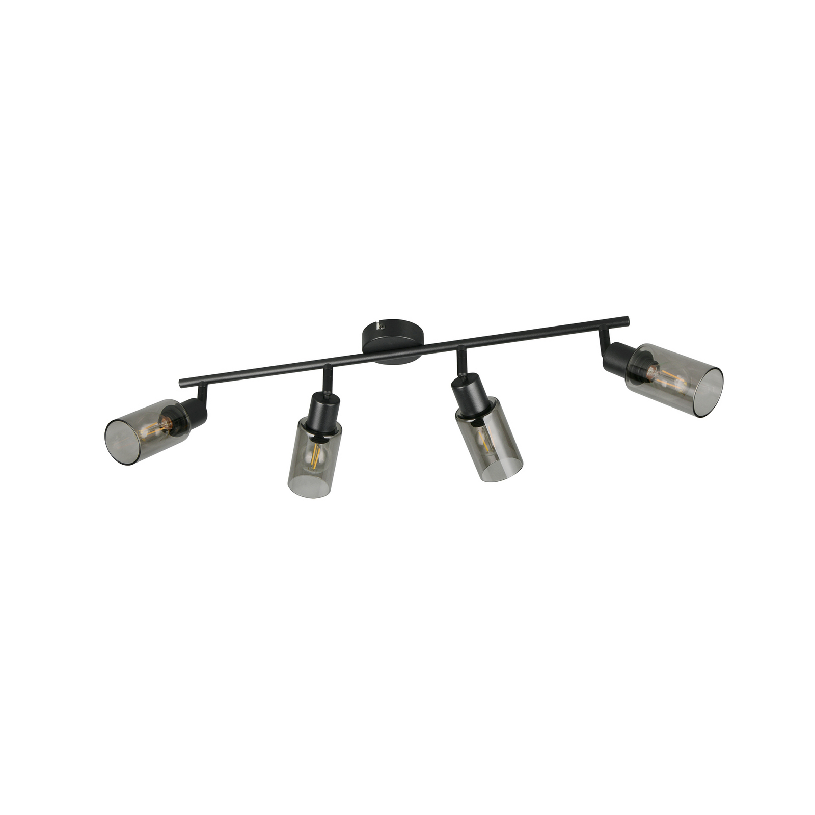 Svetilka Mars, dolžina 82 cm, črna mat, 4-krilna, kovina E14