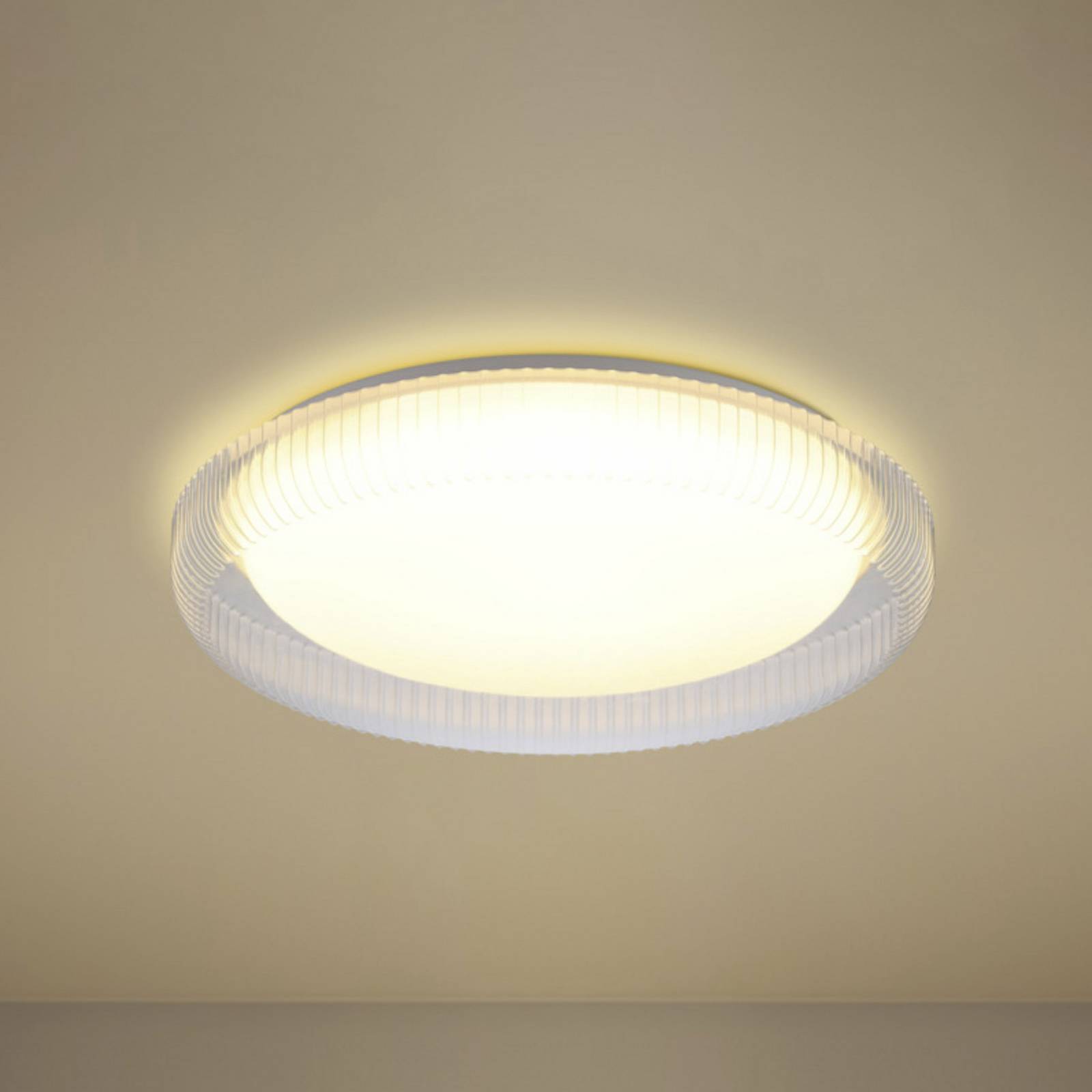 Lampa sufitowa LED EGLO MONTEDORO, przezroczysta/biała, Ø 40 cm, CCT