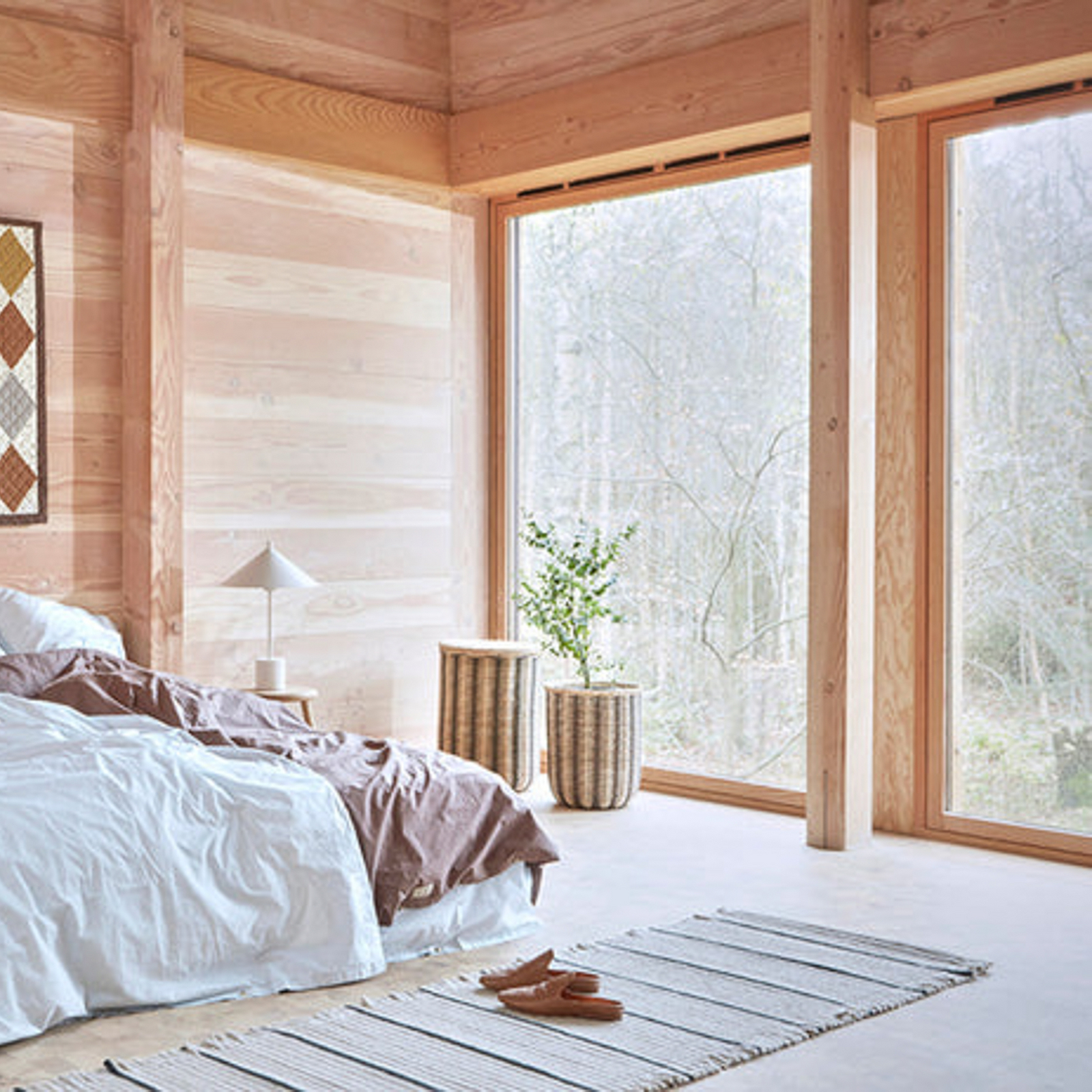Pruhovaný košík, béžovo-šedý, 42 cm, ratan – OYOY Living Design Pruhovaný košík, béžovo-šedý, 42 cm, ratan – OYOY Living Design