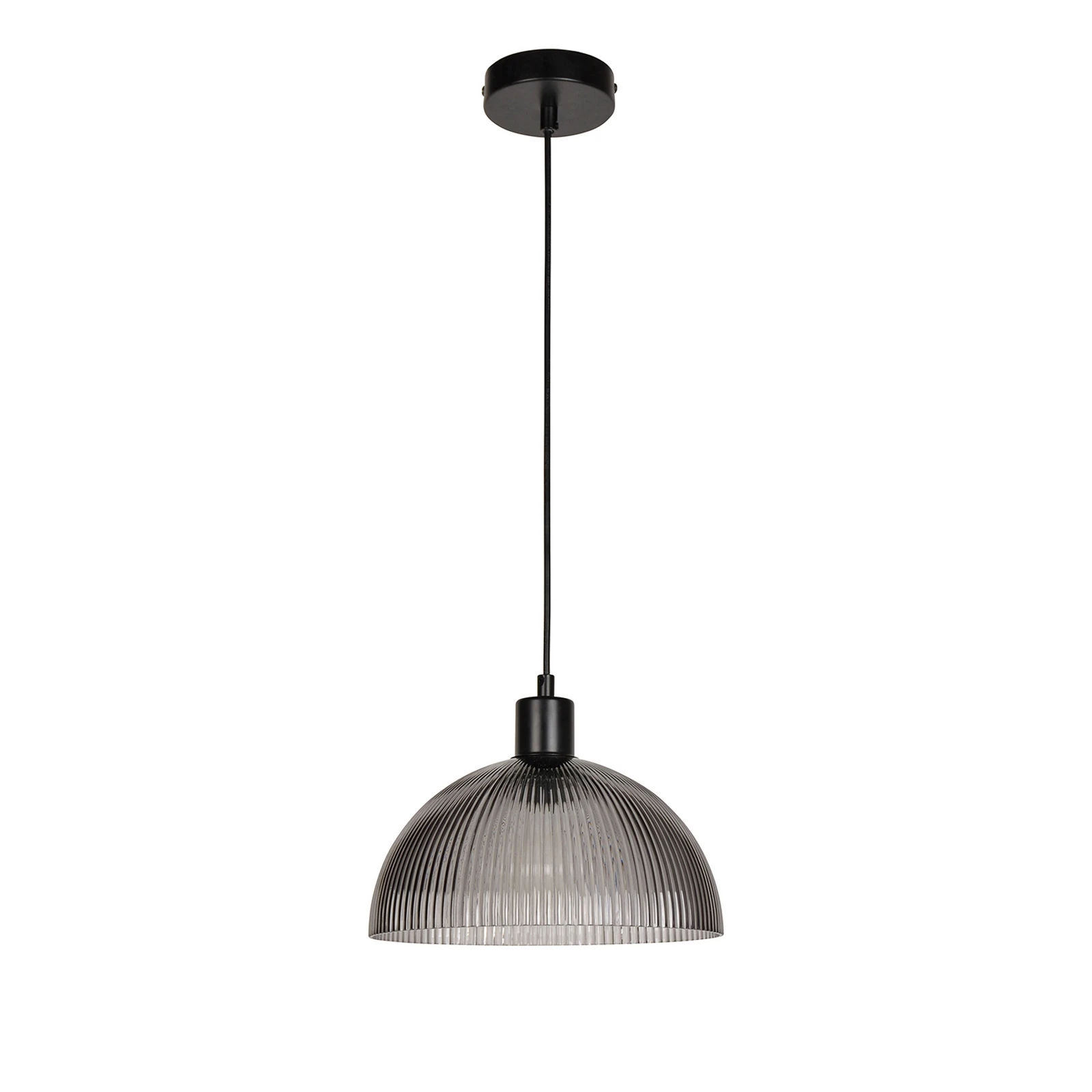 Rippvalgusti Duomo, suitsuhall/must, Ø 25 cm, klaas