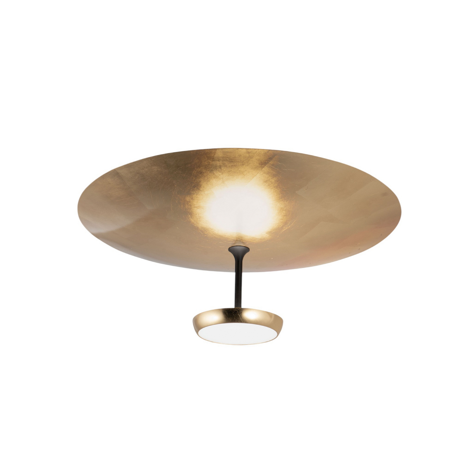 LED stropní svítidlo Yuko, zlatá/černá, kov, 23 cm, stmívatelné