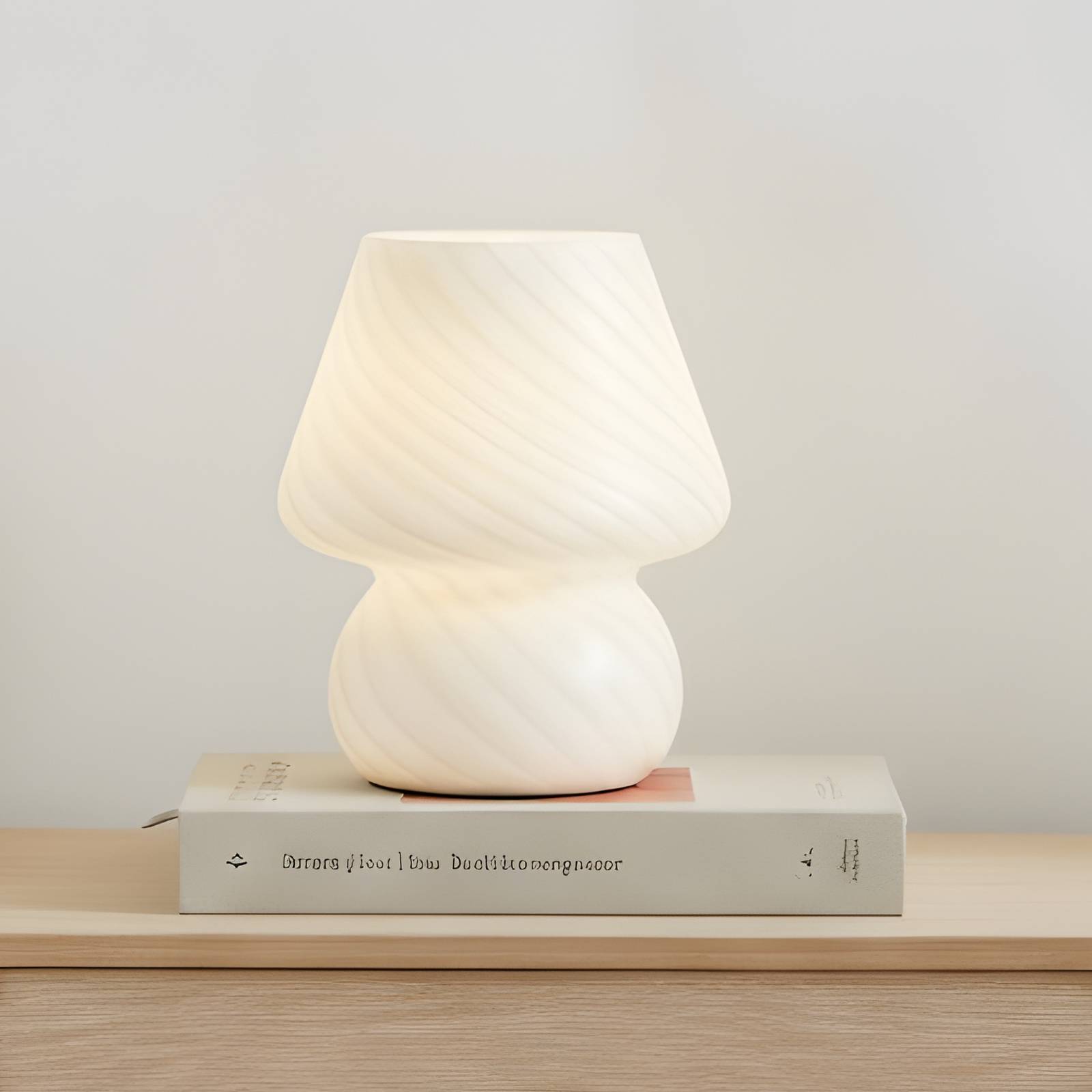 Lindby Tischleuchte Andriana, weiß, Glas, Ø 15 cm günstig online kaufen
