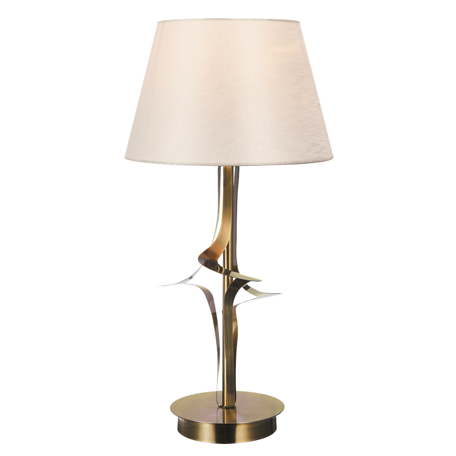 Viokef Juliet table lamp with a classic lampshade, beige, for Living / Dining Room, metal, E27, 60 W, energy efficiency: A++, H: 45 cm