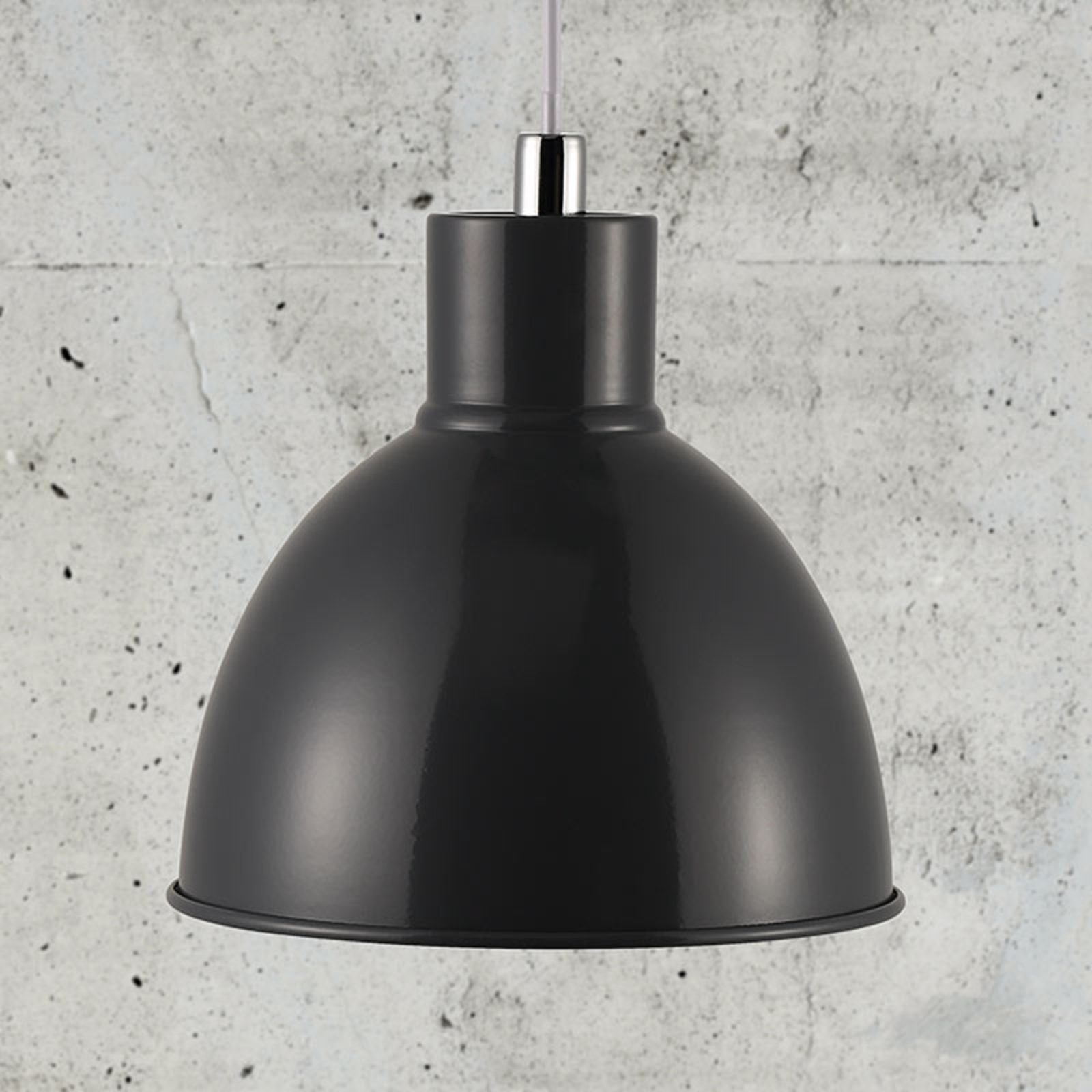 Lampa wisząca Pop z metalowym kloszem, antracytowa