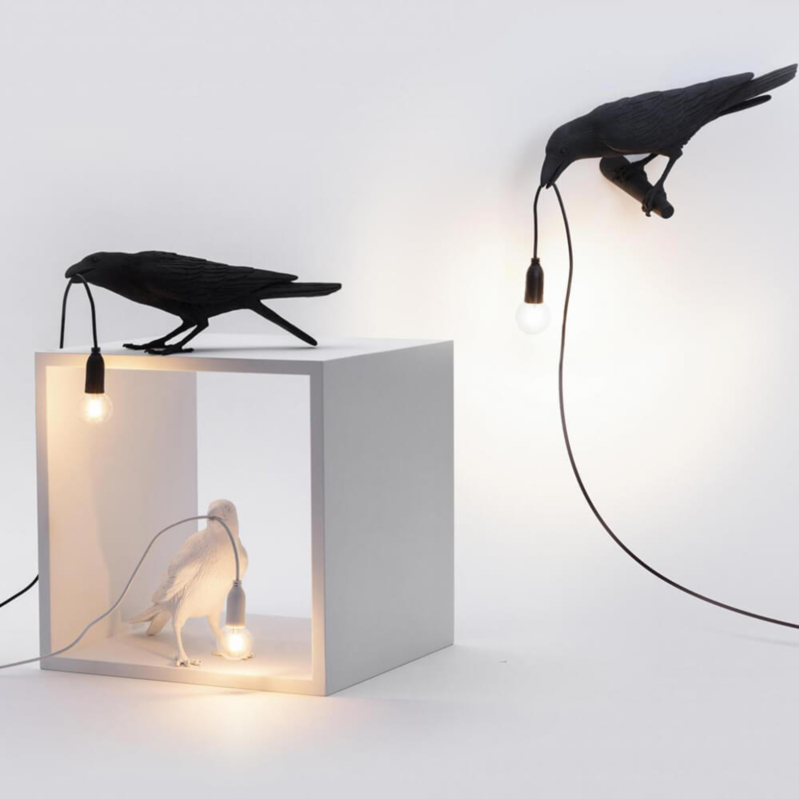 Bird Lamp Looking Left Aplica de Exterior Black - Seletti