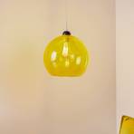 Barvna viseča svetilka, rumeno stekleno senčilo