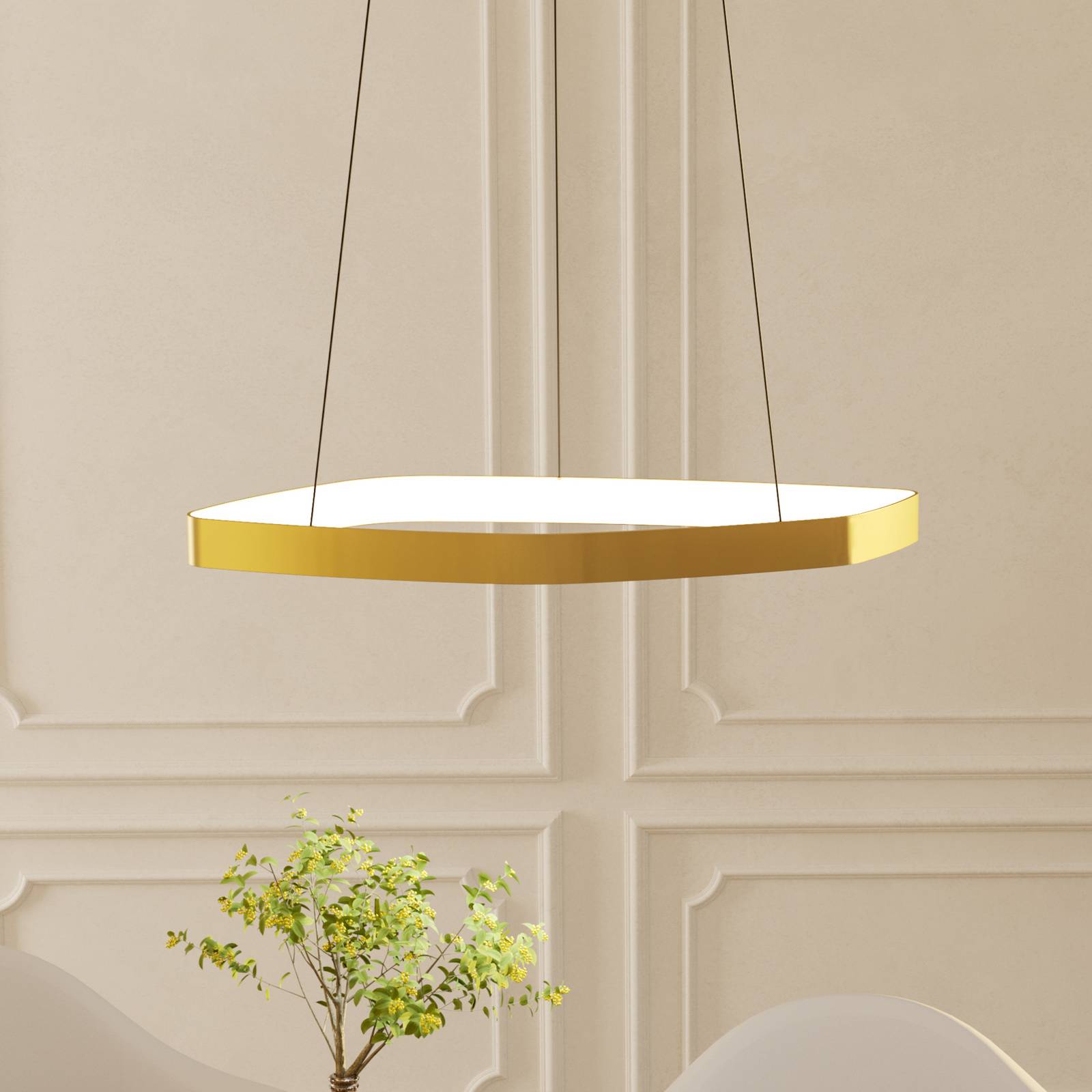 LED-Hängeleuchte Vallerosa in Messing günstig online kaufen