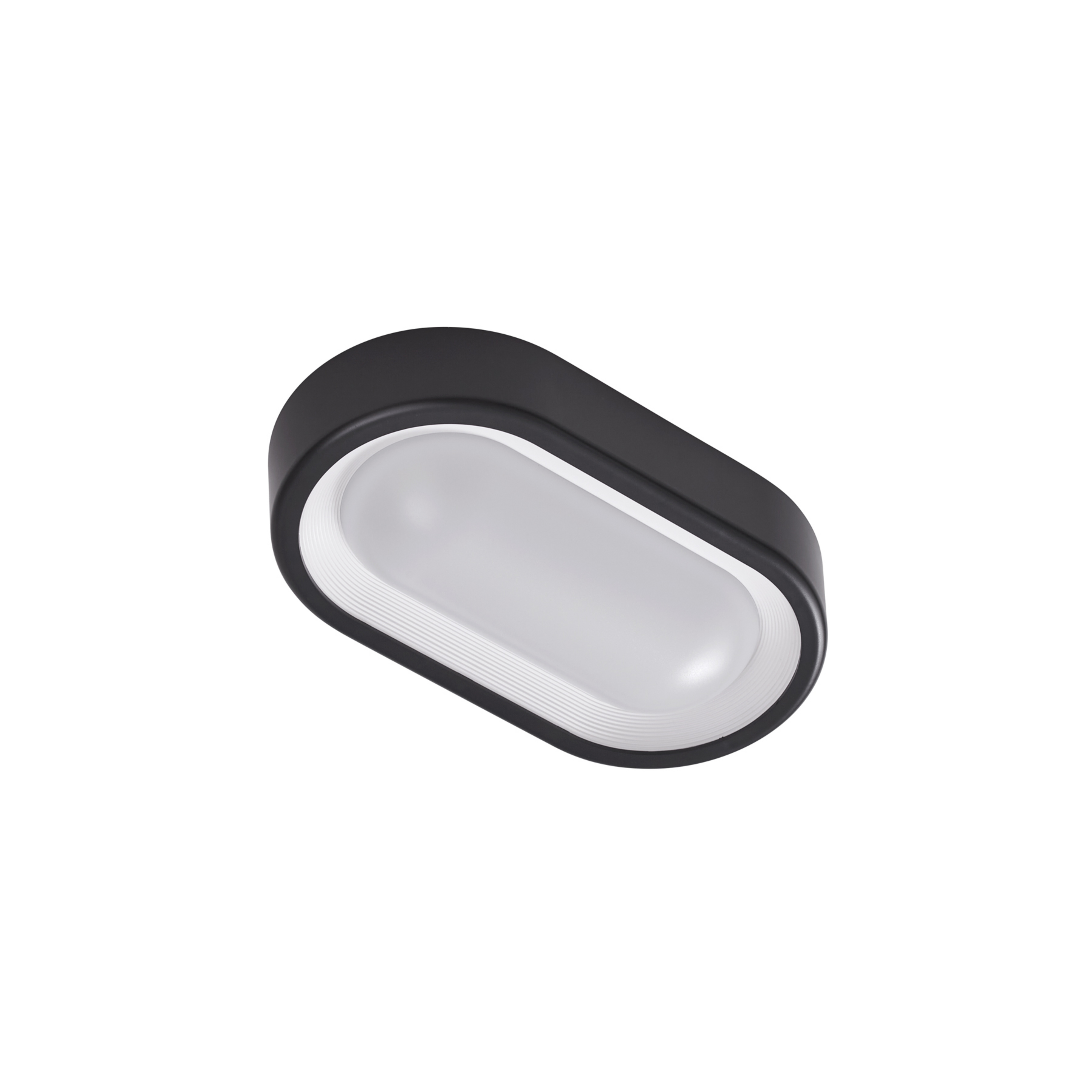 Niniel Oval LED Plafonnier d'Extérieur Black/White - Lindby