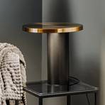 Oluce Cylinda lampa stołowa LED czarno-złota