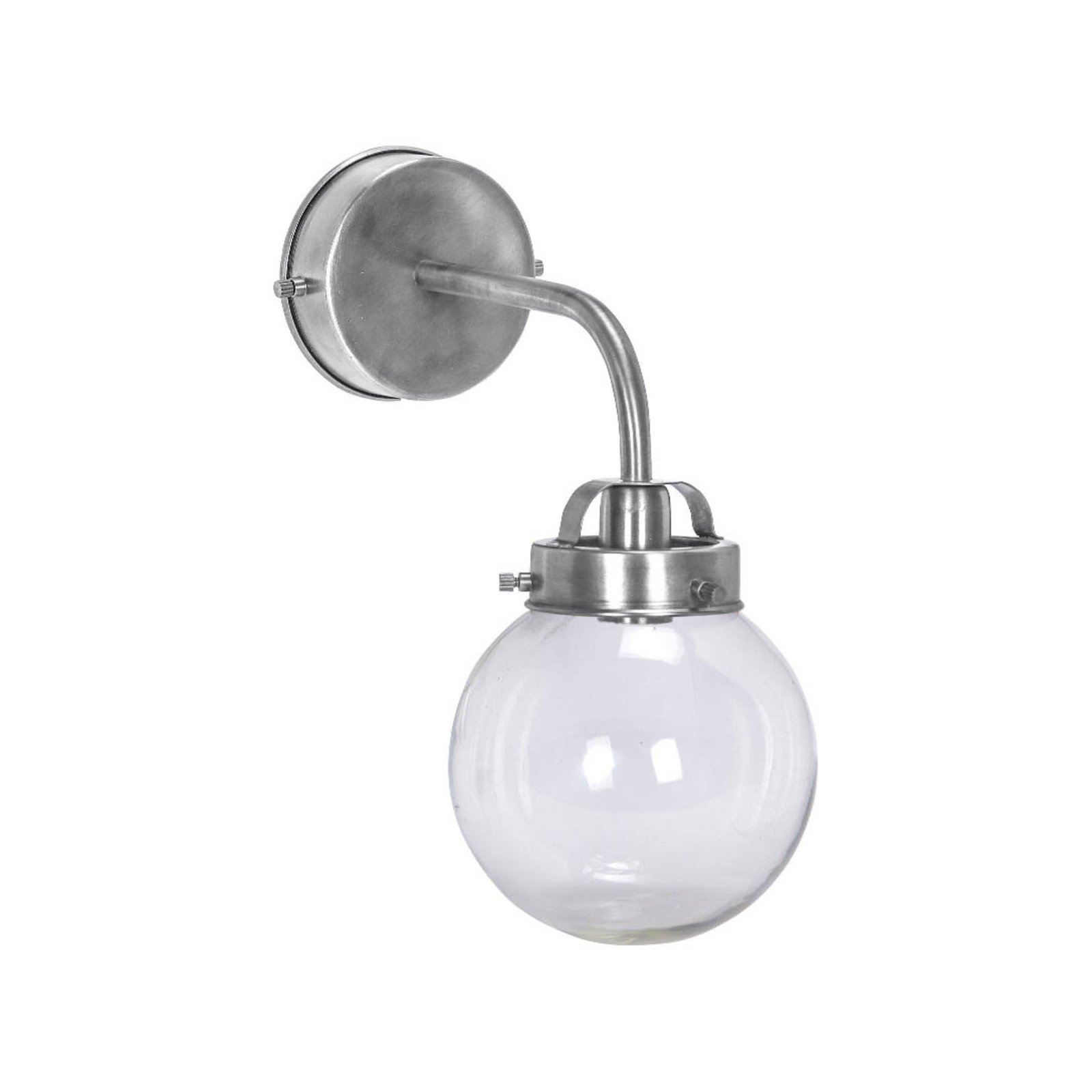 PR Home wandlamp Normandië, zilver antiek, Ø 30 cm, glas