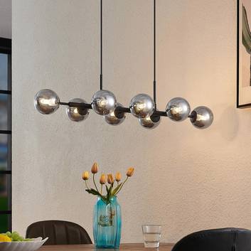 Lindby Kiamo hanging light, glass, smoke