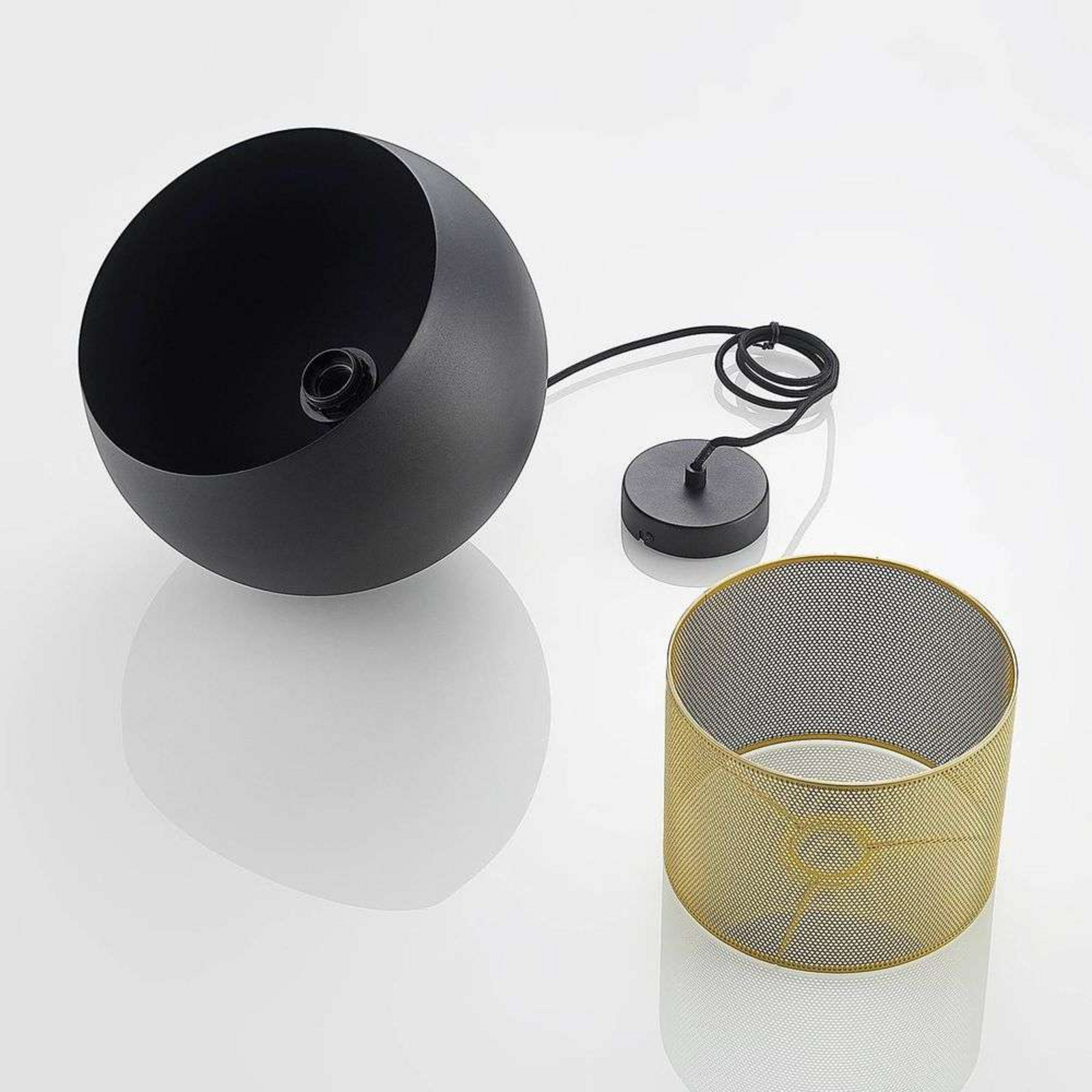 Sivaniel Lustră Pendul Ø30 Black/Gold - Lucande