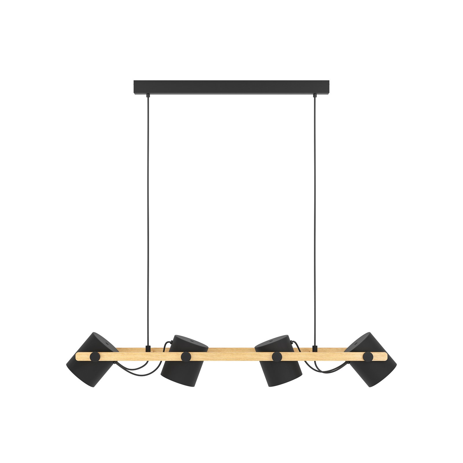 Lampă suspendată Hornwood, 4 becuri, pivotantă