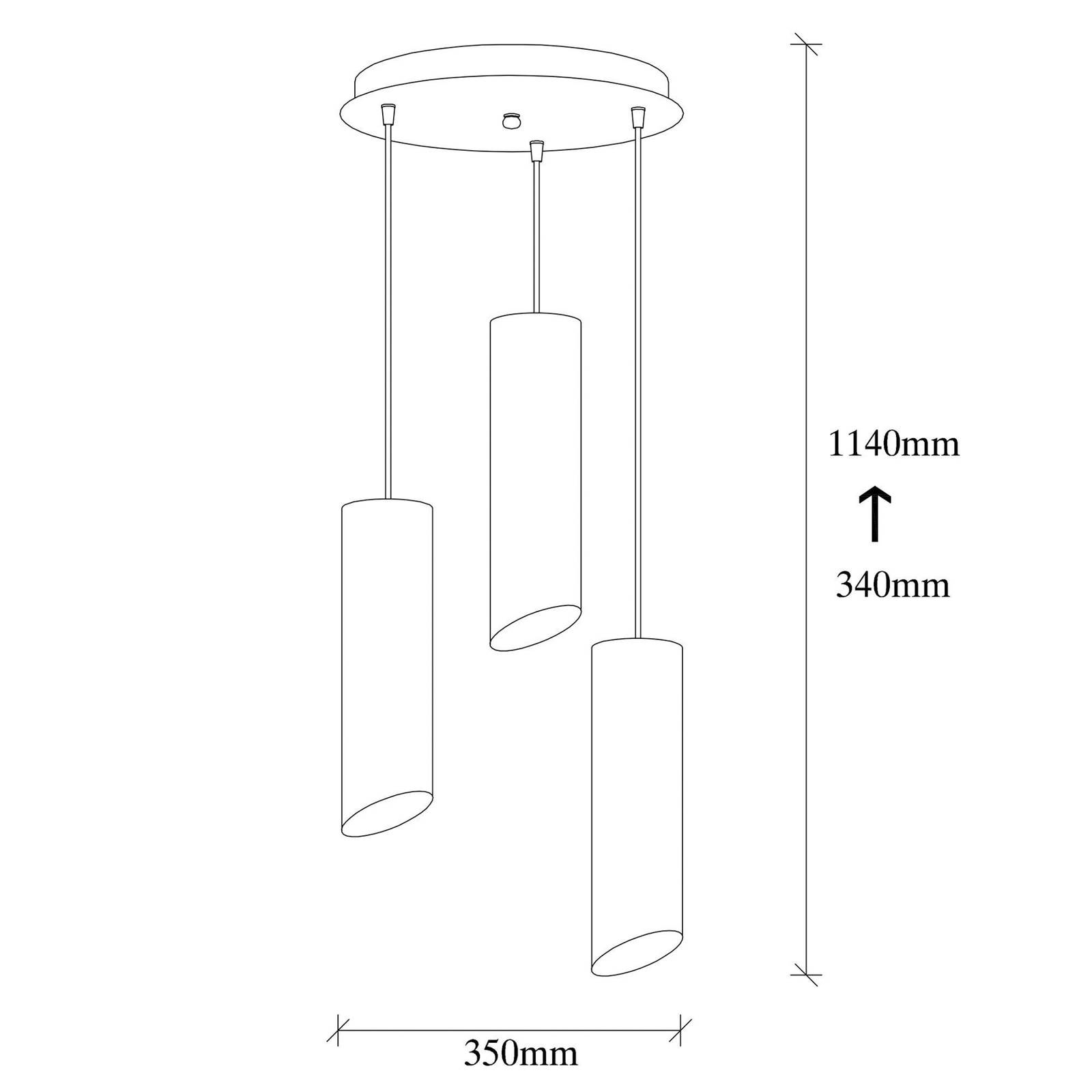 Opviq Suspension Sivani MR-979 noir fer à 3 lampes rond