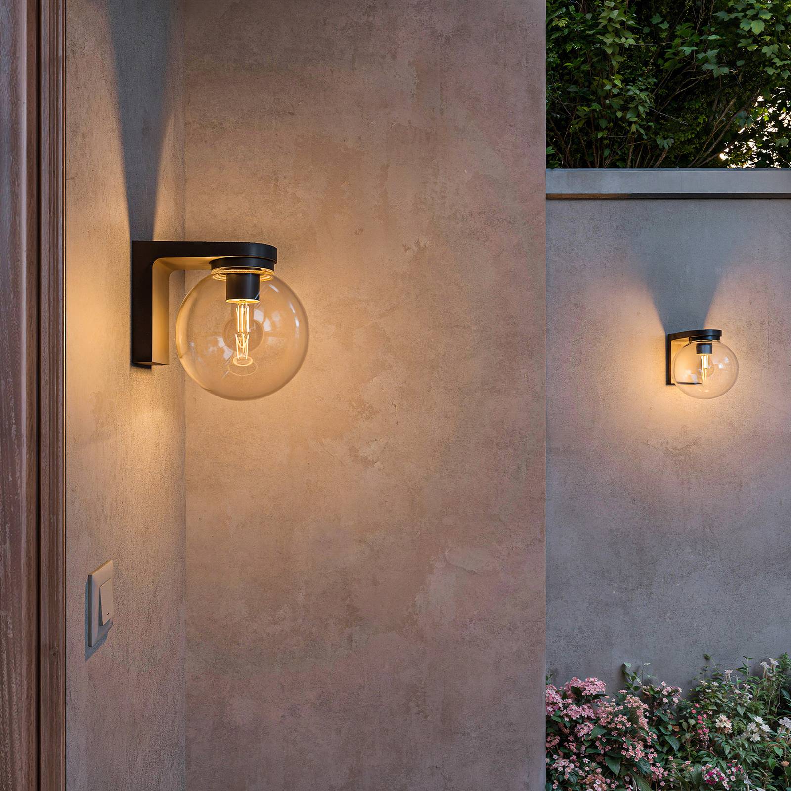 Philips Ulio outdoor wall light, black, metal, IP44, E27