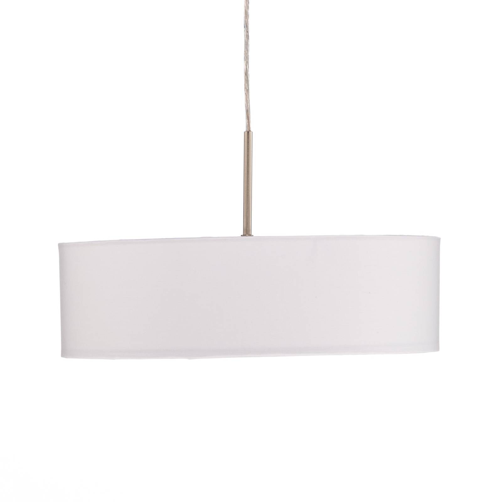 Lampa wisząca Lindby Sebatin, Ø 40 cm, biała, tkanina, E27