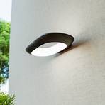 Lucande LED outdoor wall light LOOP, black, IP44, metal