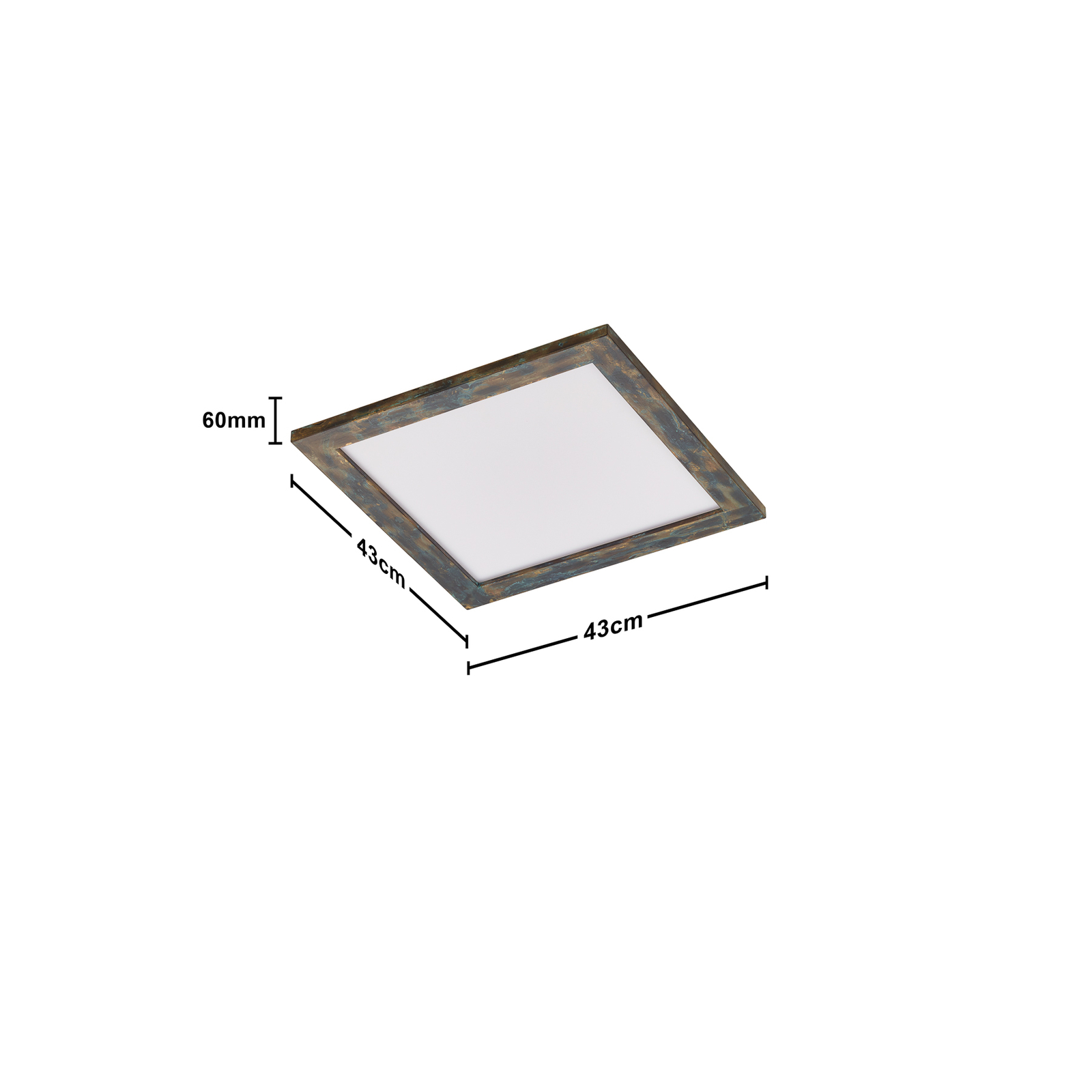 Painel LED Quitani Aurinor, pátina dourada, 45 cm