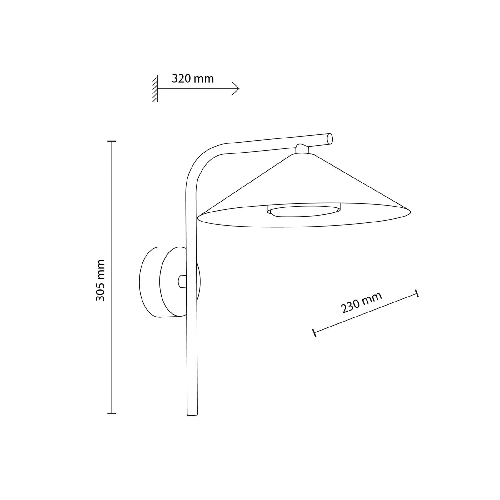 Zidna svjetiljka Lume, smeđa, metalna, visina 30,5 cm