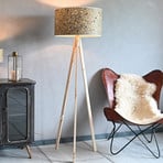 LeuchtNatur Ligno Stehlampe aus Holz und Almheu