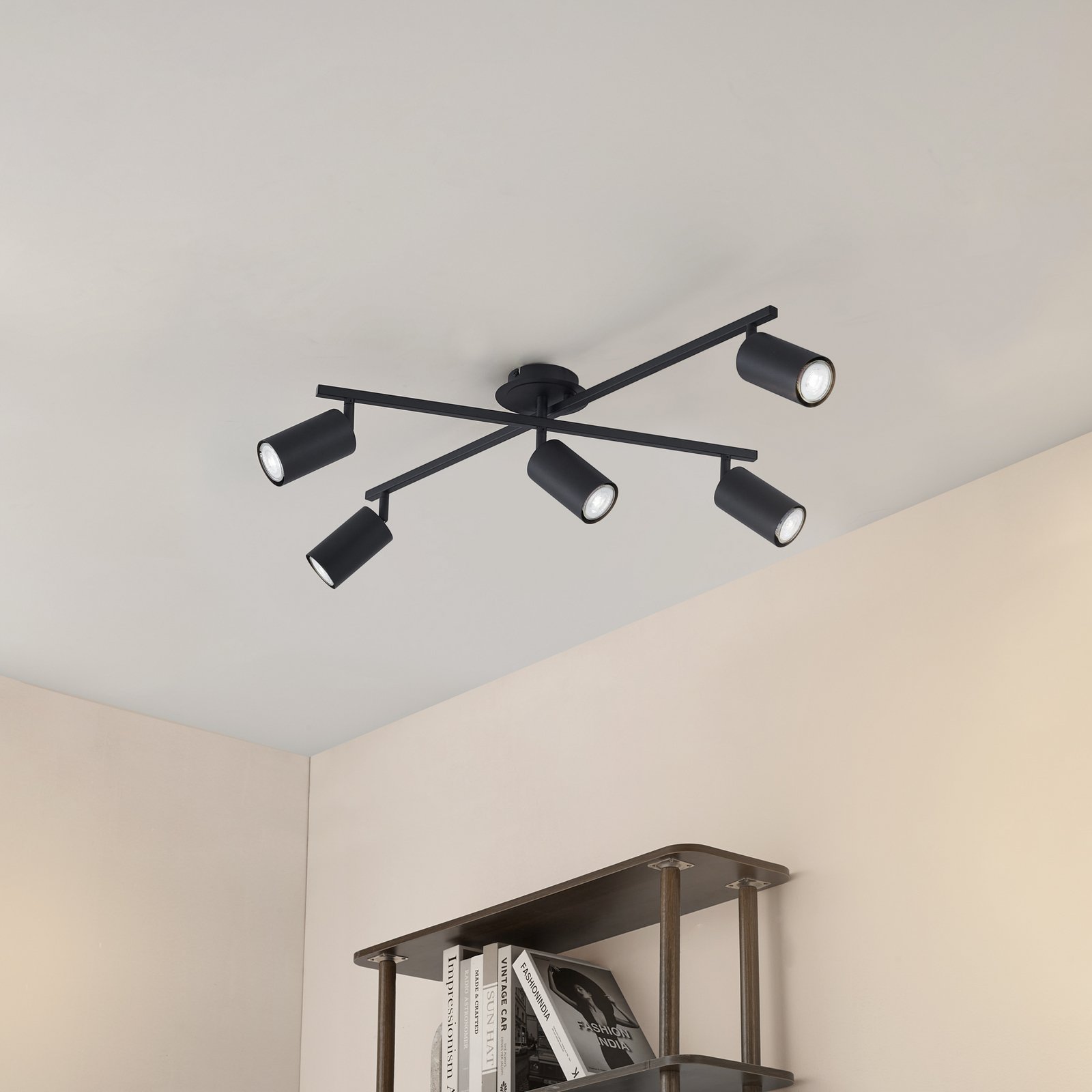 Joffrey 5 Ceiling Light Black - Lindby