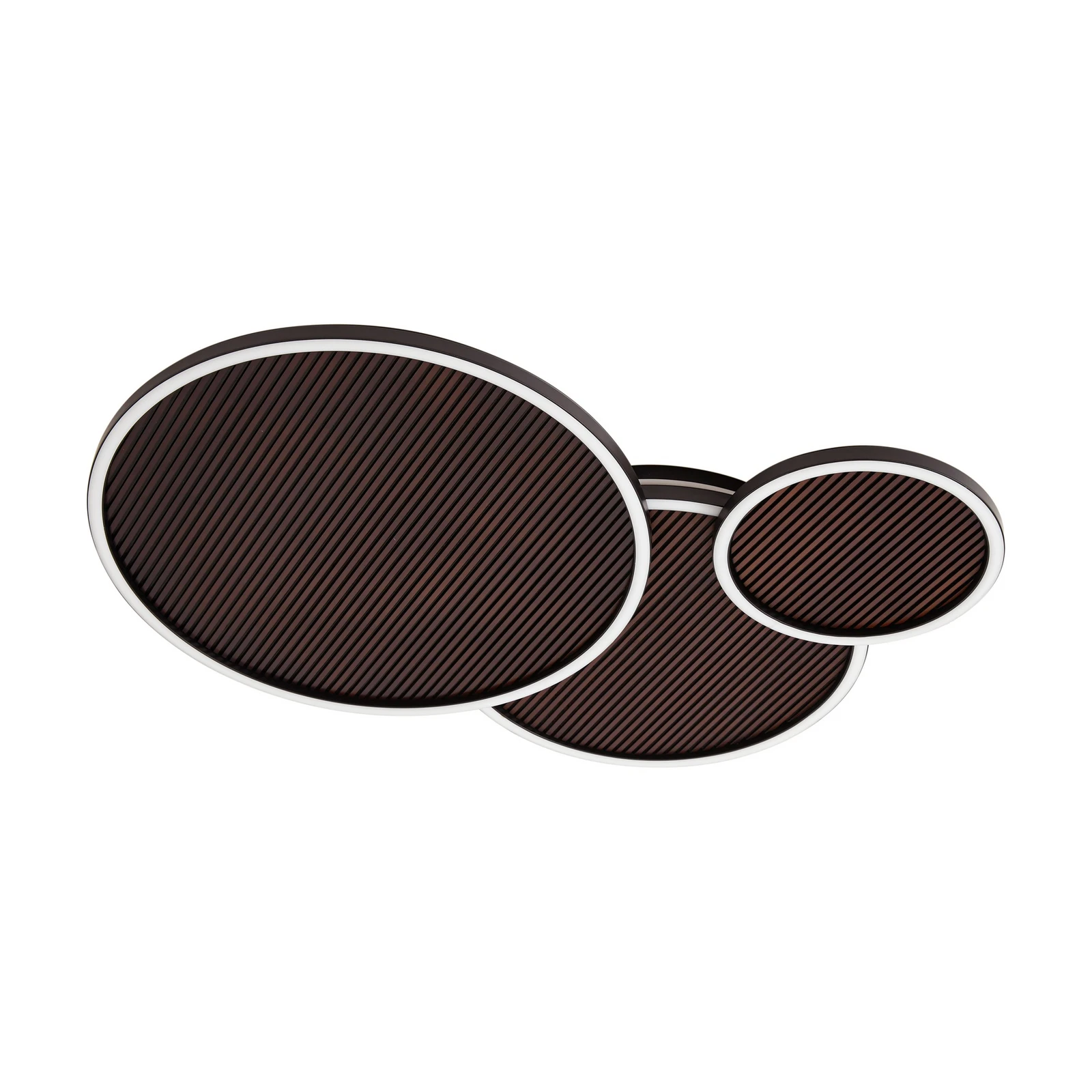 Lucande LED φωτιστικό οροφής Orven, μαύρο/ξύλο, 80cm, ρυθμιζόμενο