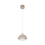 Hanglamp Tilos, beige, Ø 23 cm, metaal/glas, E27