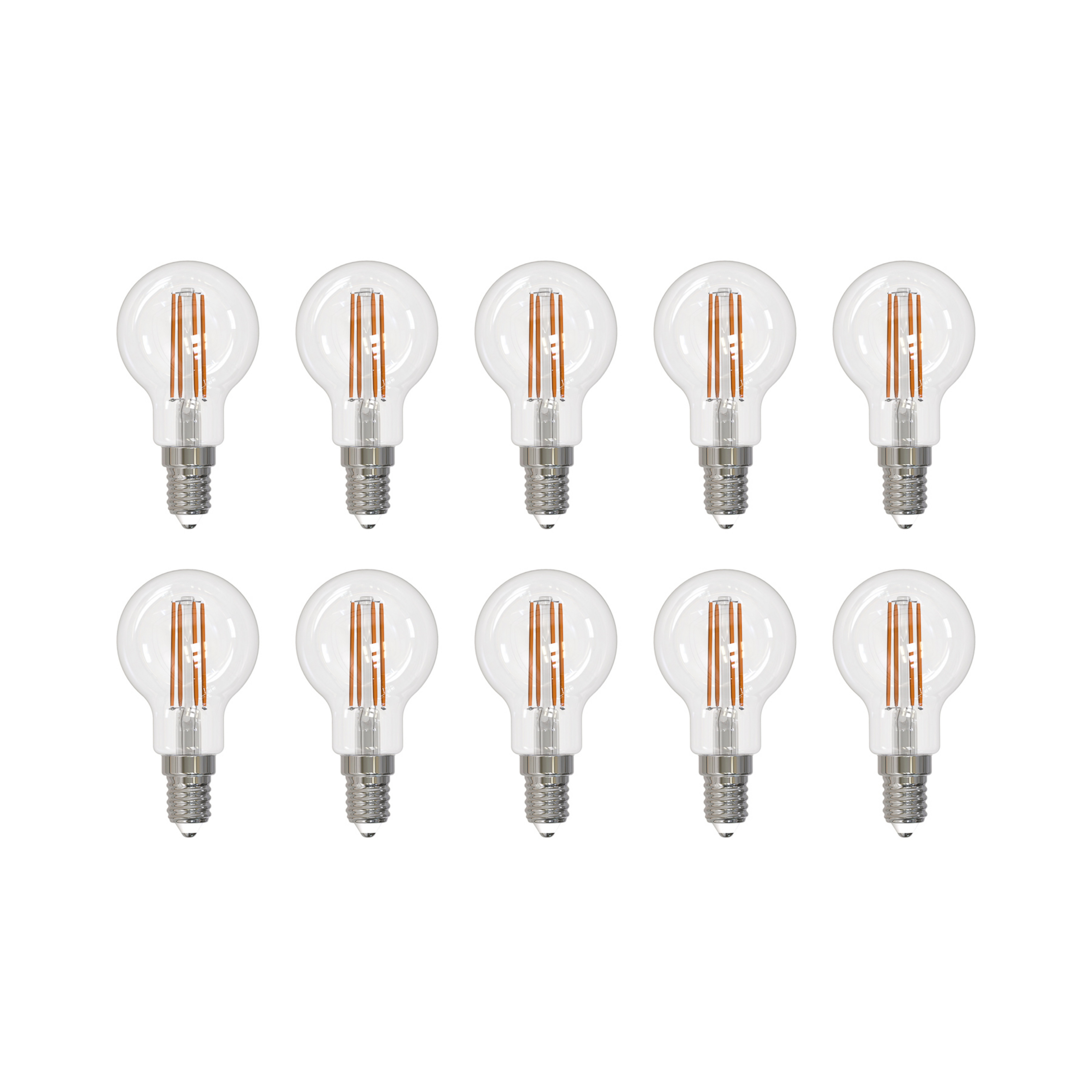 Arcchio LED žiarovka E14 G45, sada 10 kusov, 2700 K