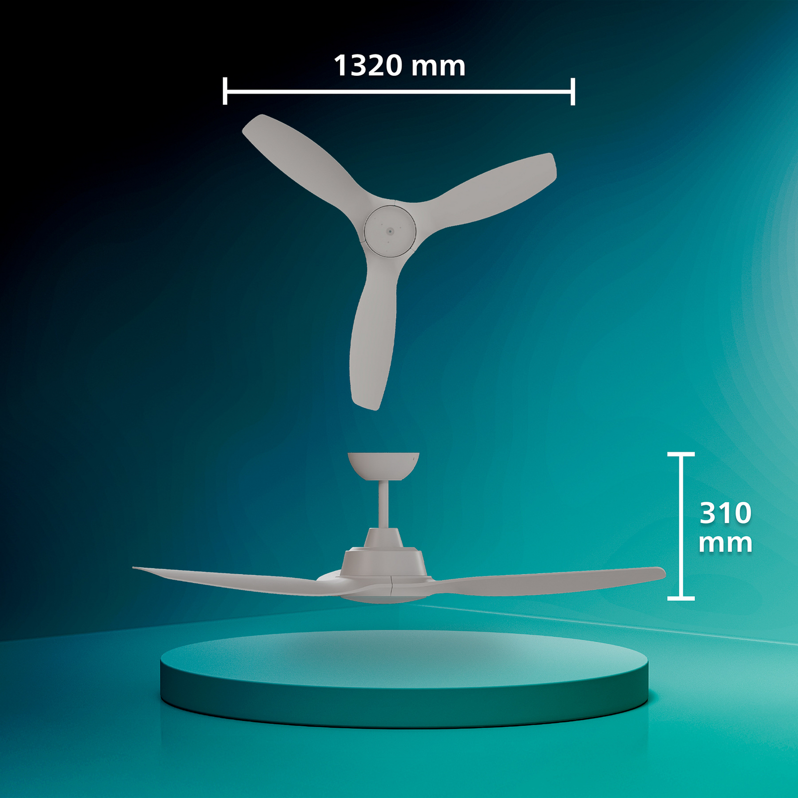 Wentylator sufitowy LED Philips Fixed, średnica 132 cm, biały, CCT