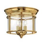 Gentry ceiling light, 3xE14, polished brass/clear