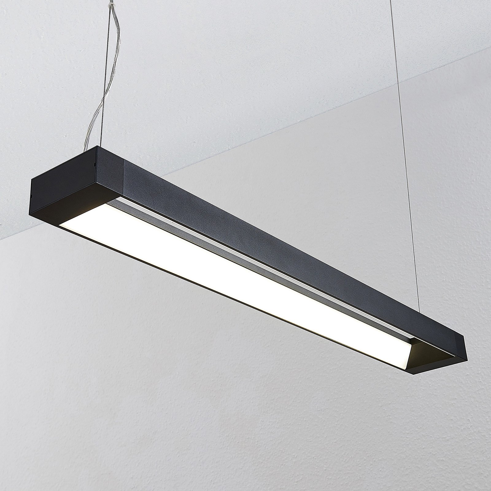 Arcchio Cuna LED-Pendellampe, schwarz, eckig 92 cm
