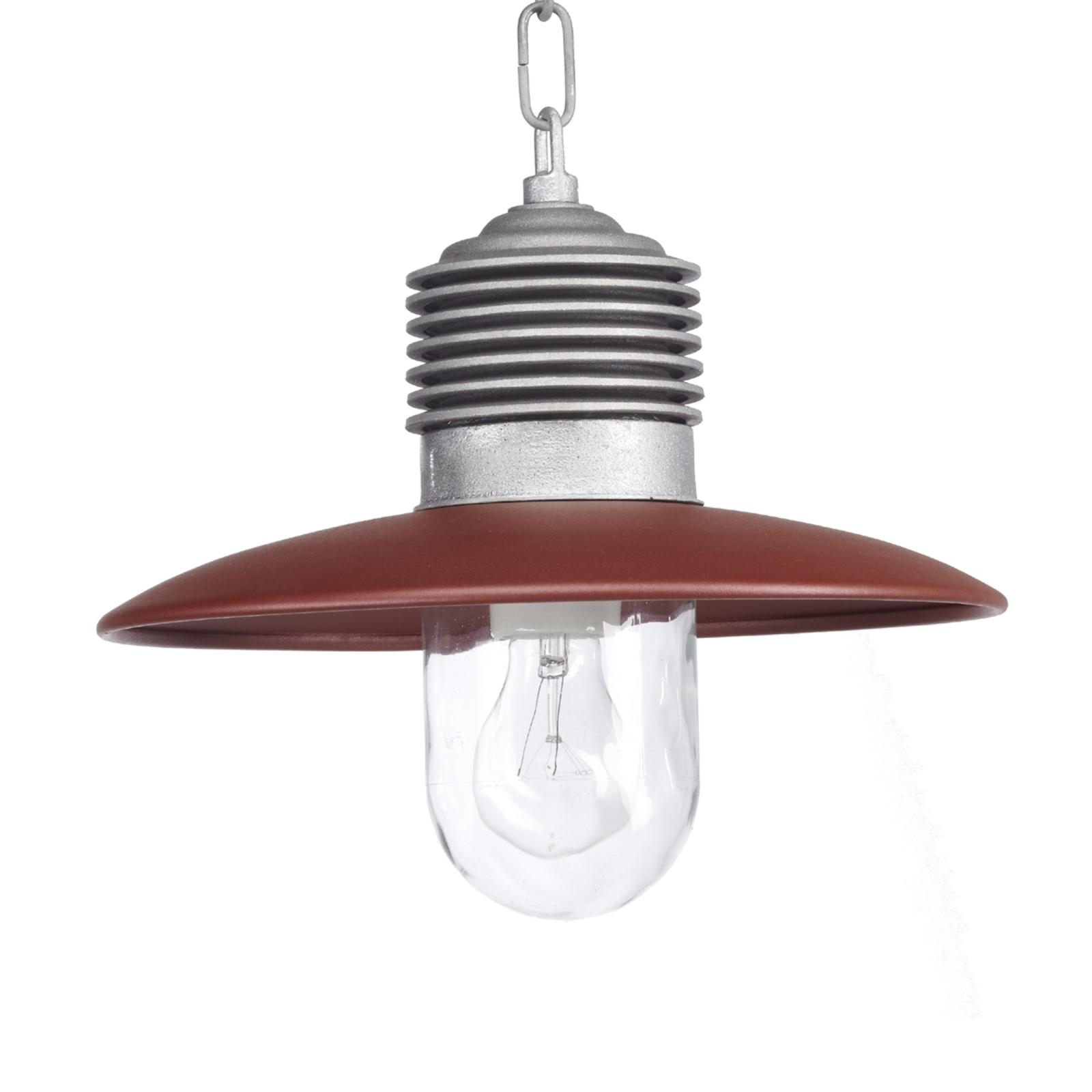 K. S. Verlichting Outdoor hanging light Ampere, alu/red, aluminium, glass, E27, 75 W, energy efficiency: A++, W: 31 cm, H: 32 cm