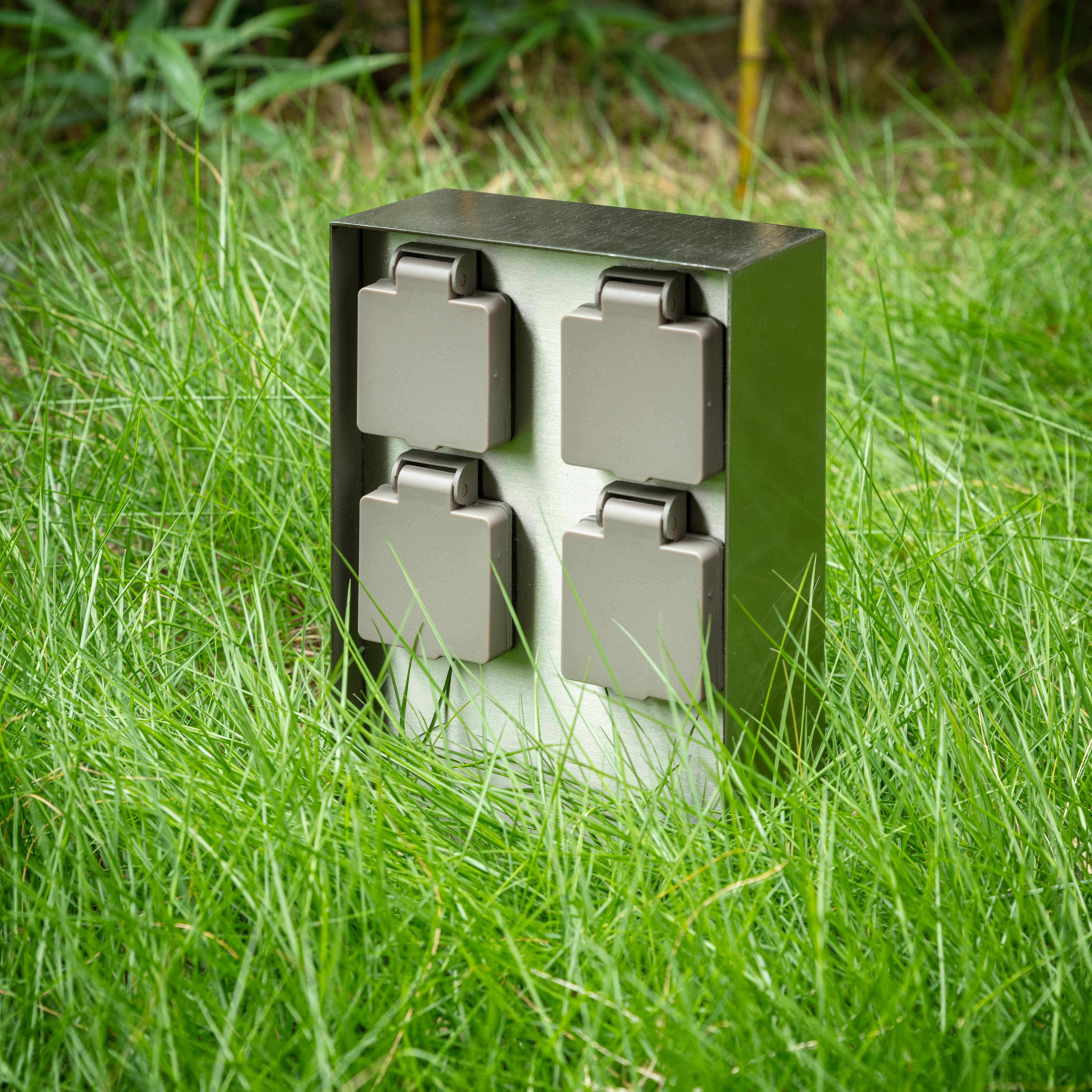 Colonna energetica Prios Foranda, 4 pezzi, acciaio inox, 23 cm