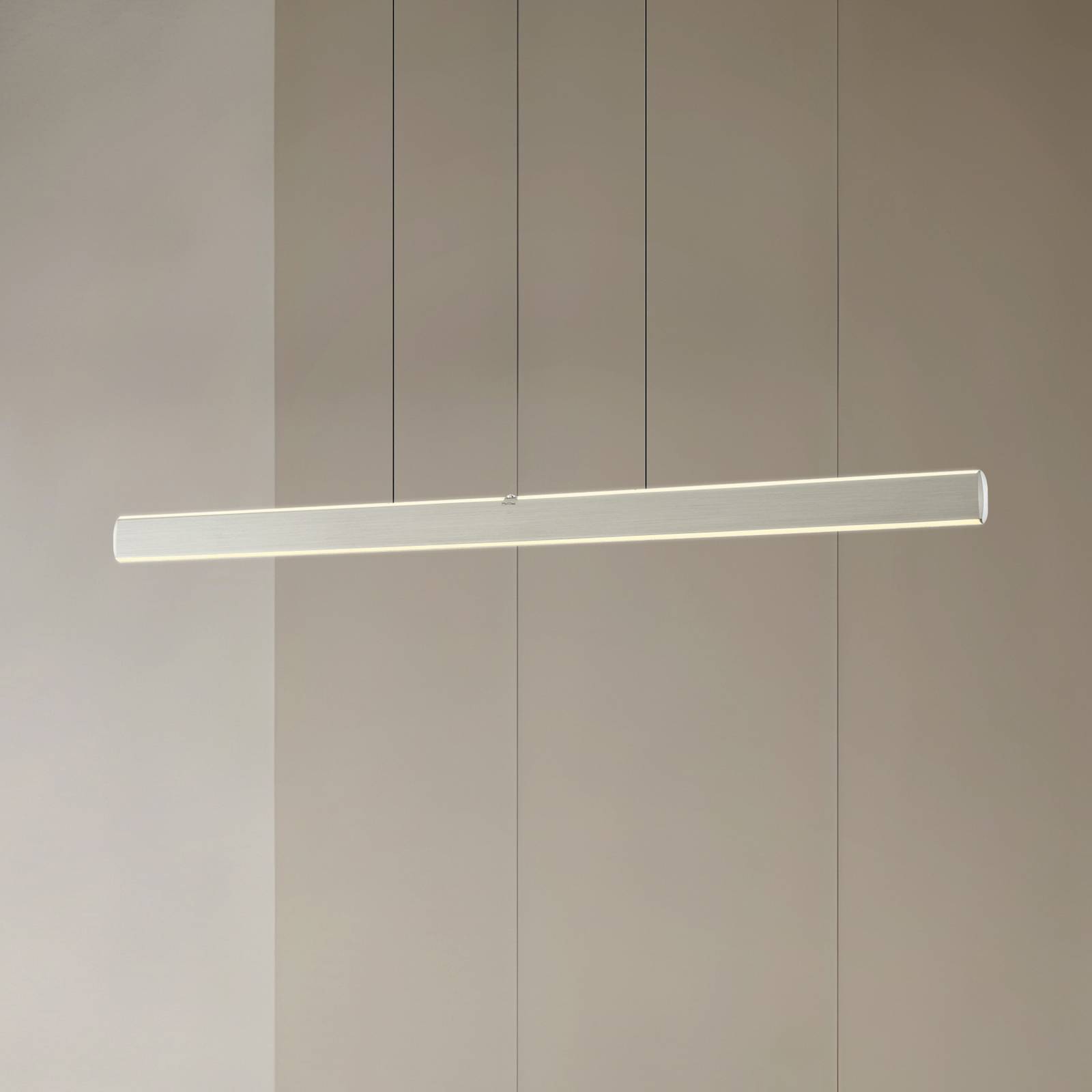 Lucande LED-Hängelampe Arvon, alufarben, 117cm, dimmbar, CCT günstig online kaufen