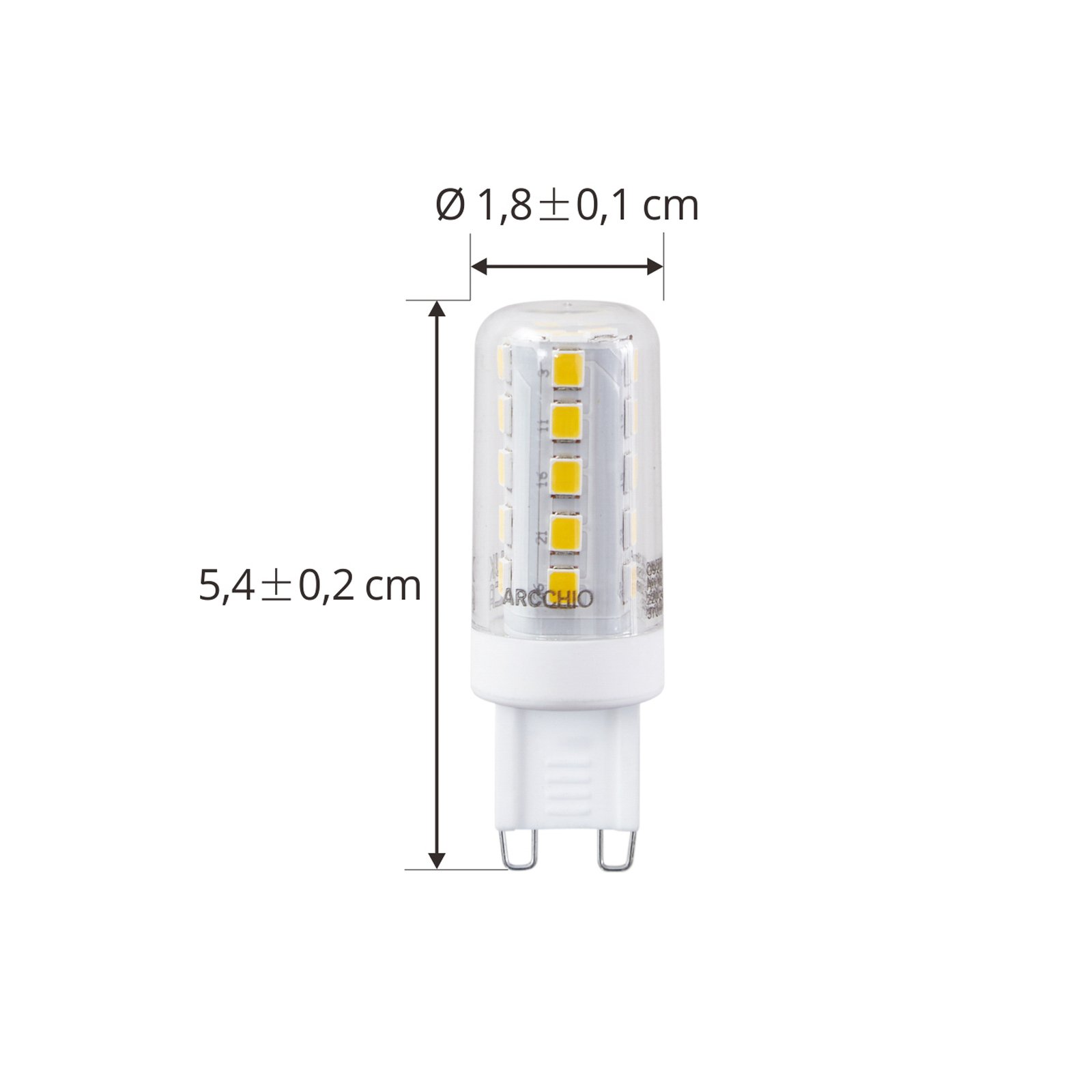 Arcchio LED-Leuchtmittel, G9, 2,6W, klar, 2.700 K