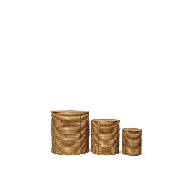 ferm LIVING – Column Storage Set of 3 Natural Stained