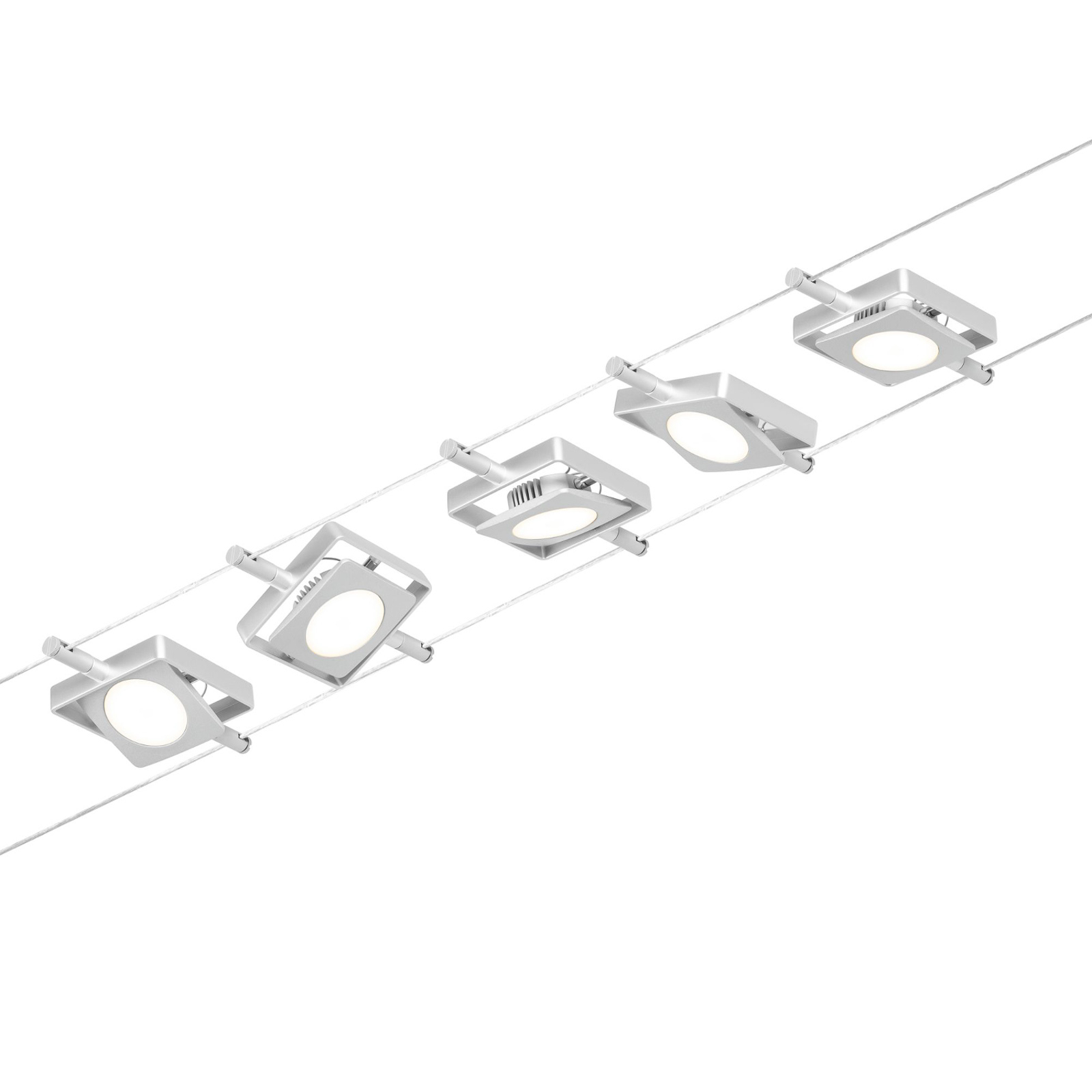 Sistema de cabos Paulmann Wire MacLED LED, 5 luzes cromadas