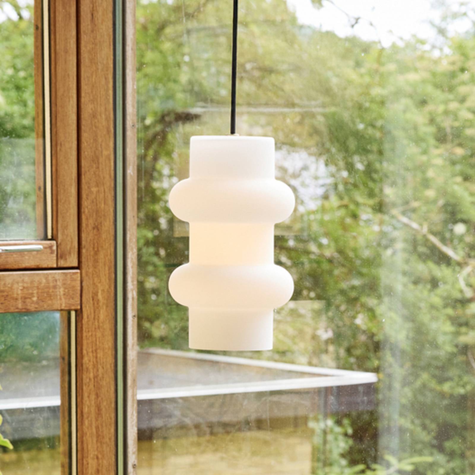 Hübsch Suspension Pilule Double, blanc mat, Ø 15 cm, verre