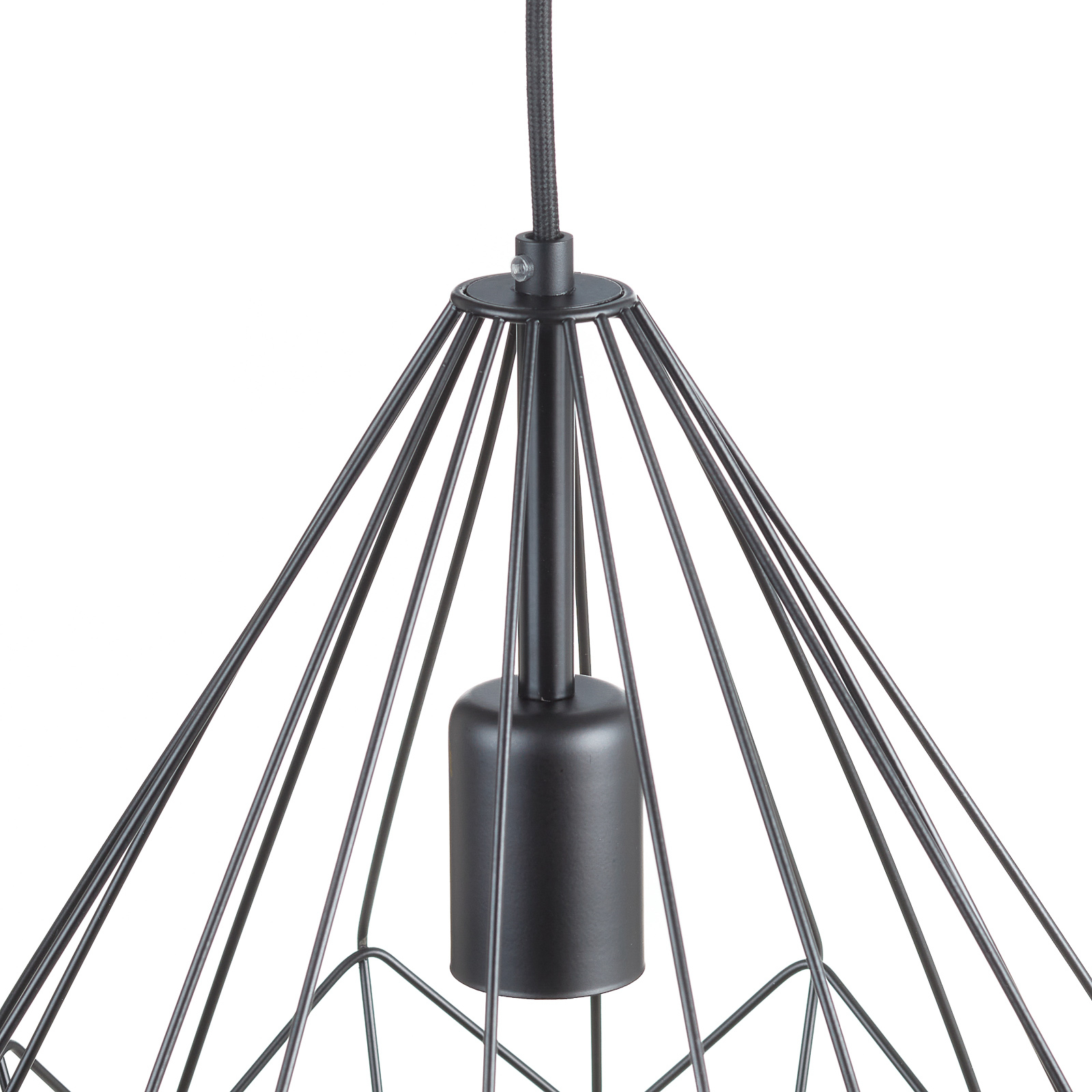 Závesná lampa Carlton dizajn klietky čierna Ø31 cm