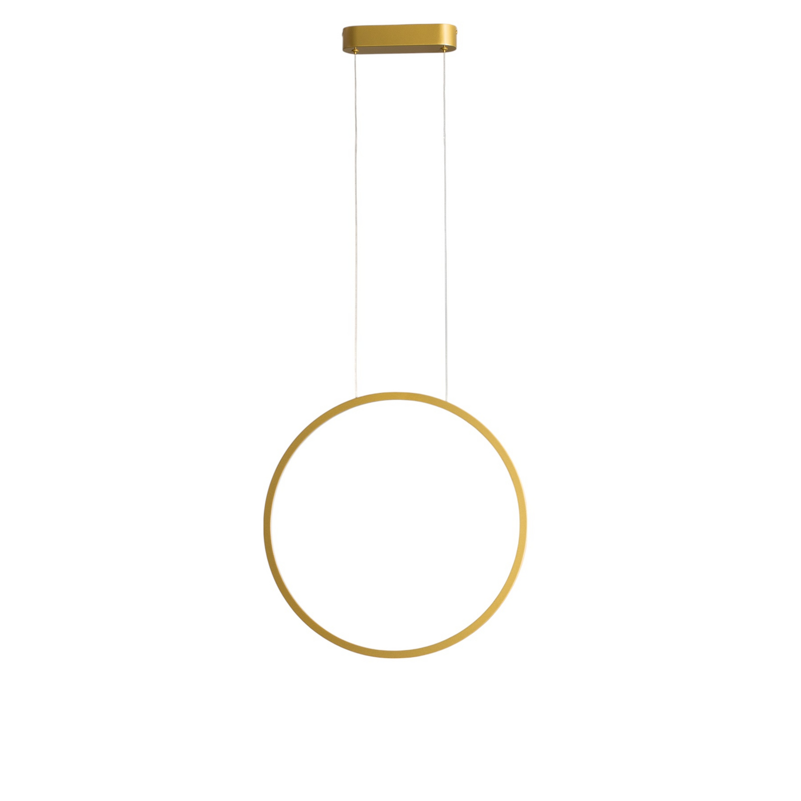 LED-Hängeleuchte Saturno vertikal, gold, Ø 50 cm, Metall