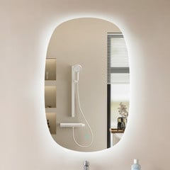 Lucande LED espejo Celestiel, oval, calefactable, CCT, 80 cm